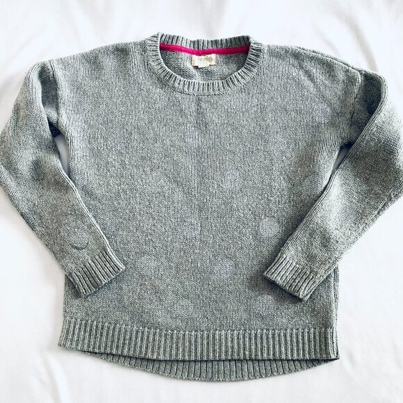 Johnnie b Boden grey wool sweater Womens Small silver printed polka dot - Picture 1 of 7